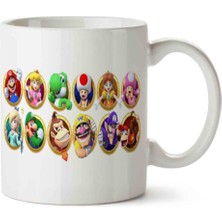 Mario Party Star Rush Karakterler Iki Tarafı Baskılı Kupa Bardak
