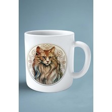 Maine Coon Kedi Isimli Kişiye Özel Baskılı Kupa Bardak Model 8