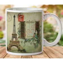 Eyfer Kulesi Posta Pulu Iki Tarafı Baskılı Kupa Bardak