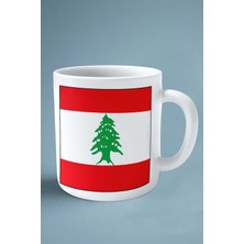Lübnan Lebanonbayrak Baskılı Kupa Bardak Çift Taraflı Kişiye Özel