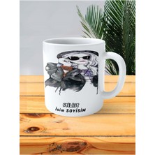 Stilist Meslek Baskılı Kupa Bardak Çift Taraflı Baskı Kişiye Özel Model 9