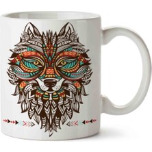Lobo Tribal Iki Tarafı Baskılı Kupa Bardak
