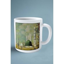 Mescidi Nebevi Islamiyet Baskılı Kupa Bardak Çift Taraflı Baskı Kişiye Özel Model 15