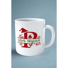 P Harfi Yeni Yıl Noel Yeniyıl Isimli Baskılı Kupa Bardak Çift Taraflı Kişiye Özel Model 19