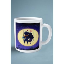 Sevgililer Günü Sevgili Kişiye Özel Baskılı Kupa Bardak Çift Taraflı Baskı Model 159 Salıncak