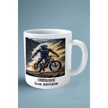 Bisikletci Bisikletçi Bisiklet Baskılı Kupa Bardak Çift Taraflı Baskı Kişiye Özel Model 51