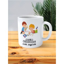 Resim Öğretmeni Baskılı Kupa Bardak Isimli Kişiye Özel Boyama Defteri