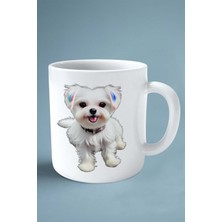 Maltese Terrier Köpek Isimli Kişiye Özel Baskılı Kupa Bardak Karşı Poz