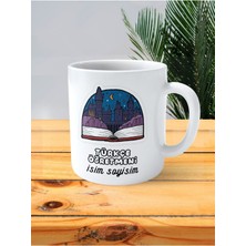 Türkçe Öğretmeni Baskılı Kupa Bardak Isimli Kişiye Özel Ay Gece Resim