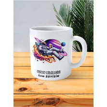 Uzay Bilimcisi Meslek Baskılı Kupa Bardak Çift Taraflı Baskı Kişiye Özel Model 10