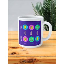 Taş Kağıt Makas Baskılı Kupa Bardak Kişiye Özel Desen 2