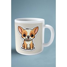 Chihauhau Köpek Isimli Kişiye Özel Baskılı Kupa Bardak Çizgi Çizim