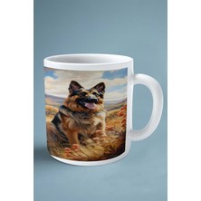 German Shepherd Alman Köpek Isimli Kişiye Özel Baskılı Kupa Bardak Doğa Çalı Çiçek