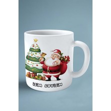 2024 Yılbaşı Noel Isimli Baskılı Kupa Bardak Kar Çam Ağacı Noel Baba