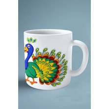 Tavus Kuşu Tavuskuşu Baskılı Kupa Bardak Çift Taraflı Kişiye Özel Model 3