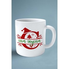 C Harfi Yeni Yıl Noel Yeniyıl Isimli Baskılı Kupa Bardak Çift Taraflı Kişiye Özel Model 3