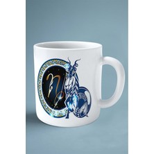 Oğlak Burcu Baskılı Kupa Bardak Çift Taraflı Baskı Kişiye Özel Model 2