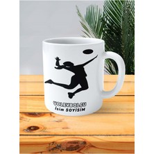 Voleybolcu Voleybol Meslek Baskılı Kupa Bardak Çift Taraflı Baskı Kişiye Özel Model 12