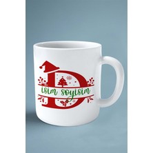 D Harfi Yeni Yıl Noel Yeniyıl Isimli Baskılı Kupa Bardak Çift Taraflı Kişiye Özel Model 5