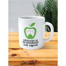 En Iyi Diyetisyen Baskılı Kupa Bardak Isimli Kişiye Özel Elma Tartı