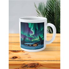 Kuzey Işıkları Baskılı Kupa Bardak Kişiye Özel Desen 6