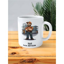 Işçi Meslek Baskılı Kupa Bardak Çift Taraflı Baskı Kişiye Özel Model