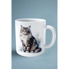 Maine Coon Kedi Isimli Kişiye Özel Baskılı Kupa Bardak Model 15