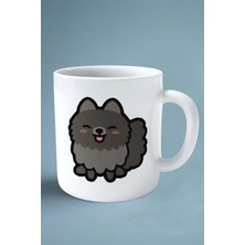 Pomeranian Köpek Isimli Kişiye Özel Baskılı Kupa Bardak Gri