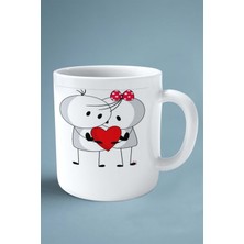 Sevgililer Günü Sevgili Kişiye Özel Baskılı Kupa Bardak Çift Taraflı Baskı Model 60 Bebek