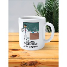 Kimya Öğretmeni Baskılı Kupa Bardak Isimli Kişiye Özel Doktor Not Çanta Masa