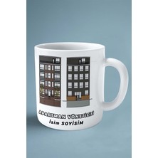 Apartman Yöneticisi Baskılı Kupa Bardak Çift Taraflı Baskı Kişiye Özel Model 3