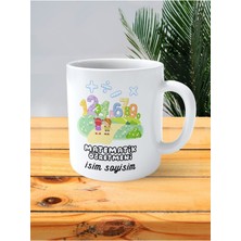 Matematik Öğretmeni Baskılı Kupa Bardak Isimli Kişiye Özel Çarpma Bölme Toplama Çıkarma