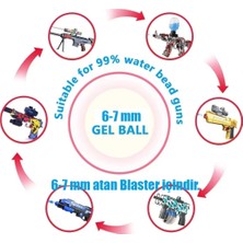 Aksh 10 Paket Gel Blaster Jel Su Boncuğu Atan Oyuncak Tüfek Mermisi 7-8 mm Sadece Boncuk Gönderilir