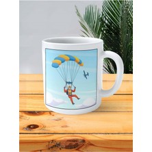 Paraşitle Atlama Baskılı Kupa Bardak Kişiye Özel Desen 6