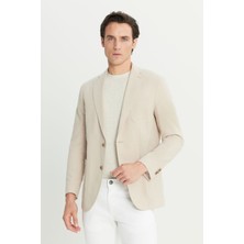 Altınyıldız Classics %100 Pamuk Slim Fit Dar Kesim Mono Yaka Torba Cepli Blazer Ceket