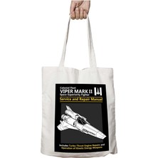 Battlestar Galactica Viper Servis El Kitabı Iki Tarafı Kalıcı Baskılı Yıkanabilir Çanta