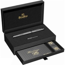 Scrikss & WizDesign Heritage Dolma Kalem Mat Siyah B Uç ( Ömür Boyu Garantili - Lüks Kutulu - İsme Özel Tasarım )
