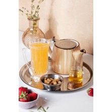 6 Adet 28 cm Yuvarlak Şık Gümüş Servis Tepsisi Seti