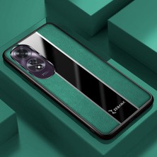 Oppo A60 Uyumlu Kılıf Zebana Premium Deri Kılıf Yeşil