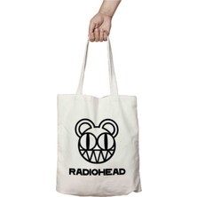 Radiohead Iki Tarafı Kalıcı Baskılı Yıkanabilir Bez Çanta Omuz Çantası