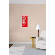 Ahşap Lazer Kesim Kırmızı Dekoratif Duvar Tablosu 65X30CM Kendinden Yapışkan
