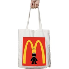 Mario Is The Founder Of Mcdonalds Iki Tarafı Kalıcı Baskılı Yıkanabilir Çanta