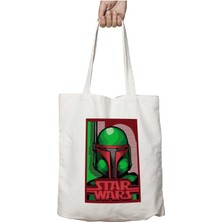 Bobba Fett Bounty Hunter Star Wars Iki Taraf Kalıcı Yıkanabilir Okul Plaj Omuz Bez Çanta