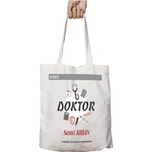 Kişiye Özel Doktor Derece Ecza Dolabı Iki Tarafı Kalıcı Baskılı Yıkanabilir Çanta