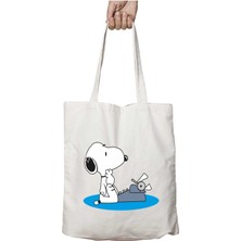 Snoopy-Vector-Png Iki Tarafı Kalıcı Baskılı Yıkanabilir Çanta
