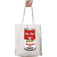 Star Wars Campbells Soup Stormtrooper Andy Warhol Iki Tarafı Kalıcı Baskılı Yıkanabilir Çanta