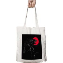Godzilla Destroy Iki Tarafı Kalıcı Baskılı Yıkanabilir Çanta