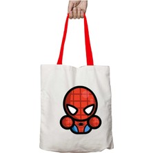 Kırmızı Kulplu Simpler Spiderman Peter Parker Yıkanabilir Omuz Çanta