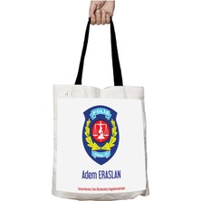 Siyah Kulplu Kişiye Özel Kriminal Polis Logo Yıkanabilir Okul Omuz Çanta
