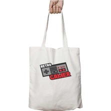 Retro Gamer 8bit Iki Tarafı Kalıcı Baskılı Yıkanabilir Çanta